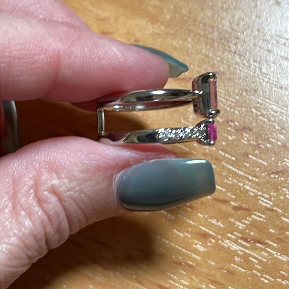 BP OG Rose Quartz and Pink Corundum Women's Ring Set - Size 6 - Picture 4 of 5